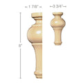 Fluted Bun Foot, 4 7/8"dia. x 5 3/8"h Maple