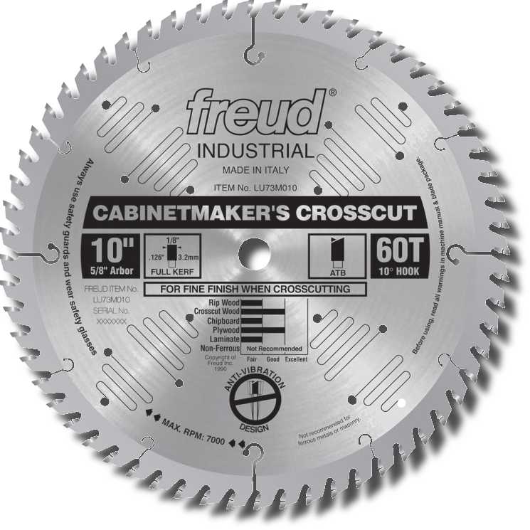 Freud Cabinetmaker's Cross-Cut Blades 10 in. Diameter Red