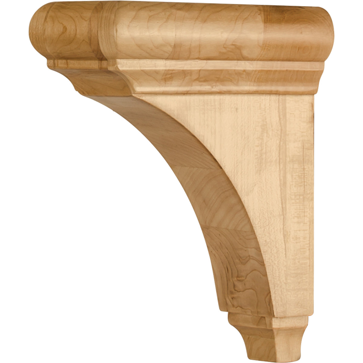 Hardware Resources Minimal Bullnose Cap Corbel Rubberwood 8" Length
