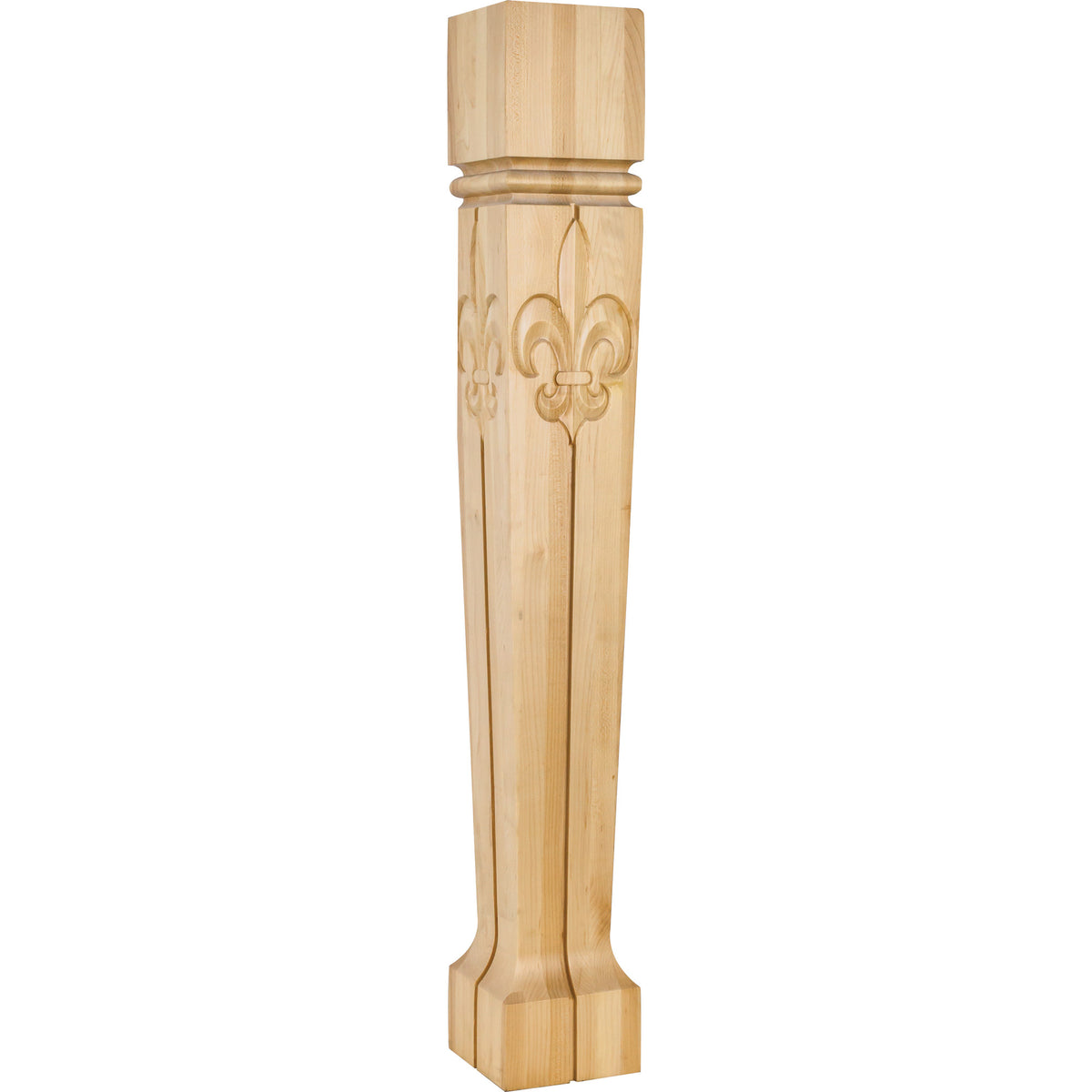 Hardware Resources Bullnose Fleur-de-lis Post Alder 35-1/2" Length 5" Diameter