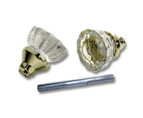 Glass Knob Set - Satin Nickel
