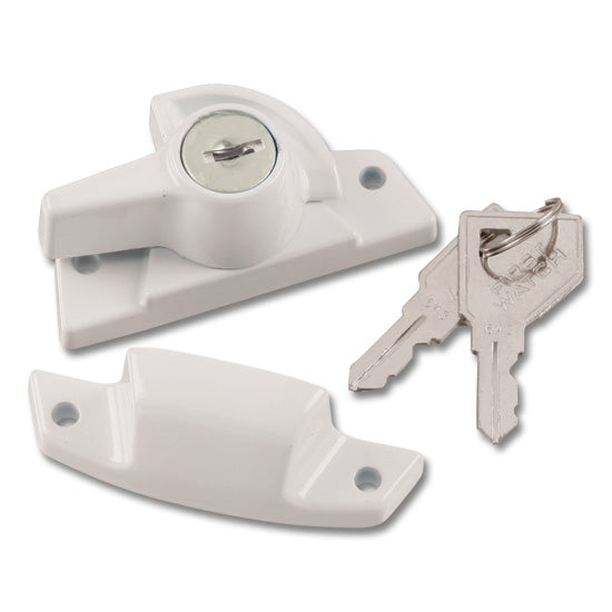 Keyed Alike Sash Lock - White, Keyed Alike #601, White
