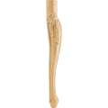 Hardware Resources Acanthus Cabriole Leg Rubberwood 31" Length