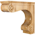 Hardware Resources Range Hood Corbel Rubberwood 14" Length