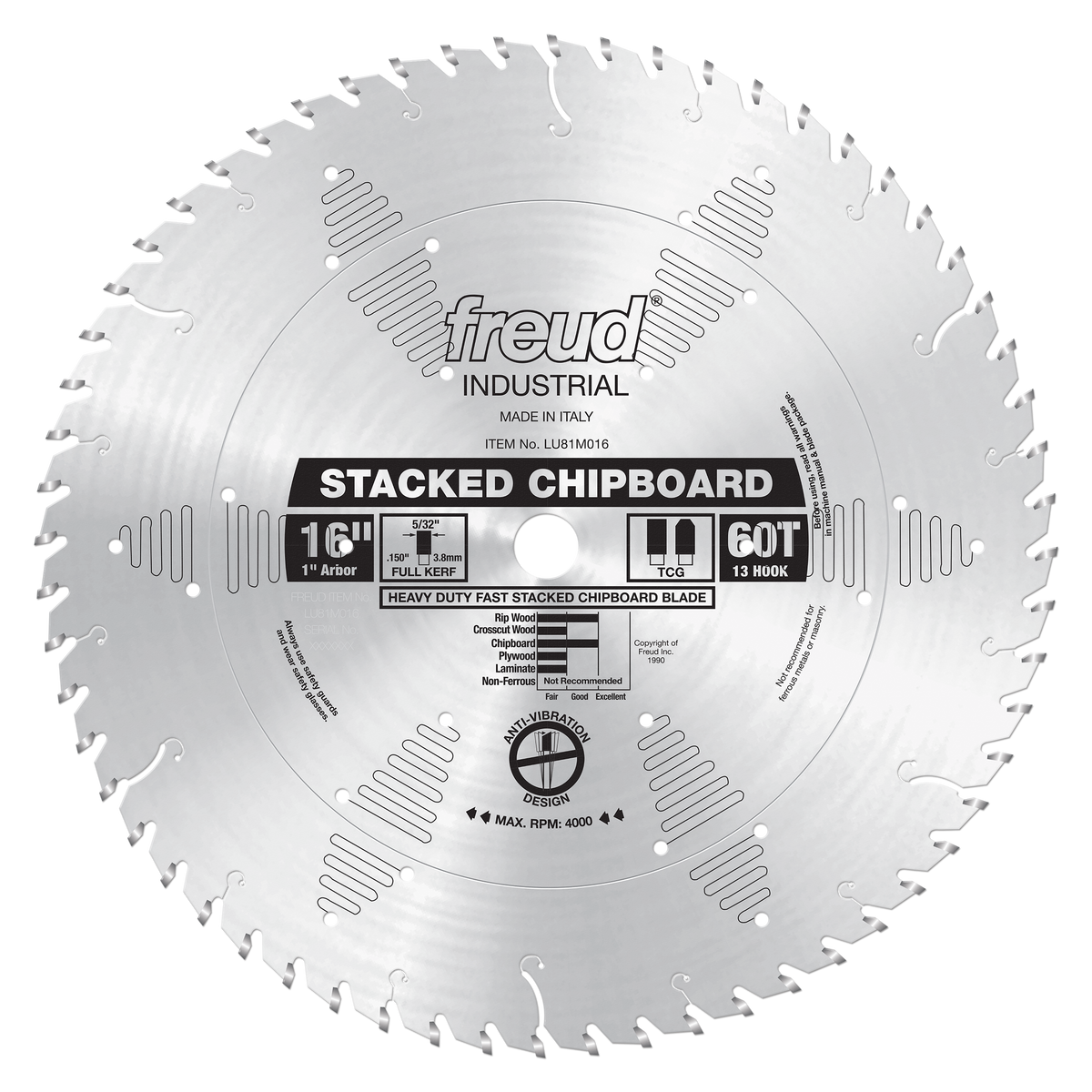Freud Heavy Duty Stacked Chipboard Blade 16 in. Diameter