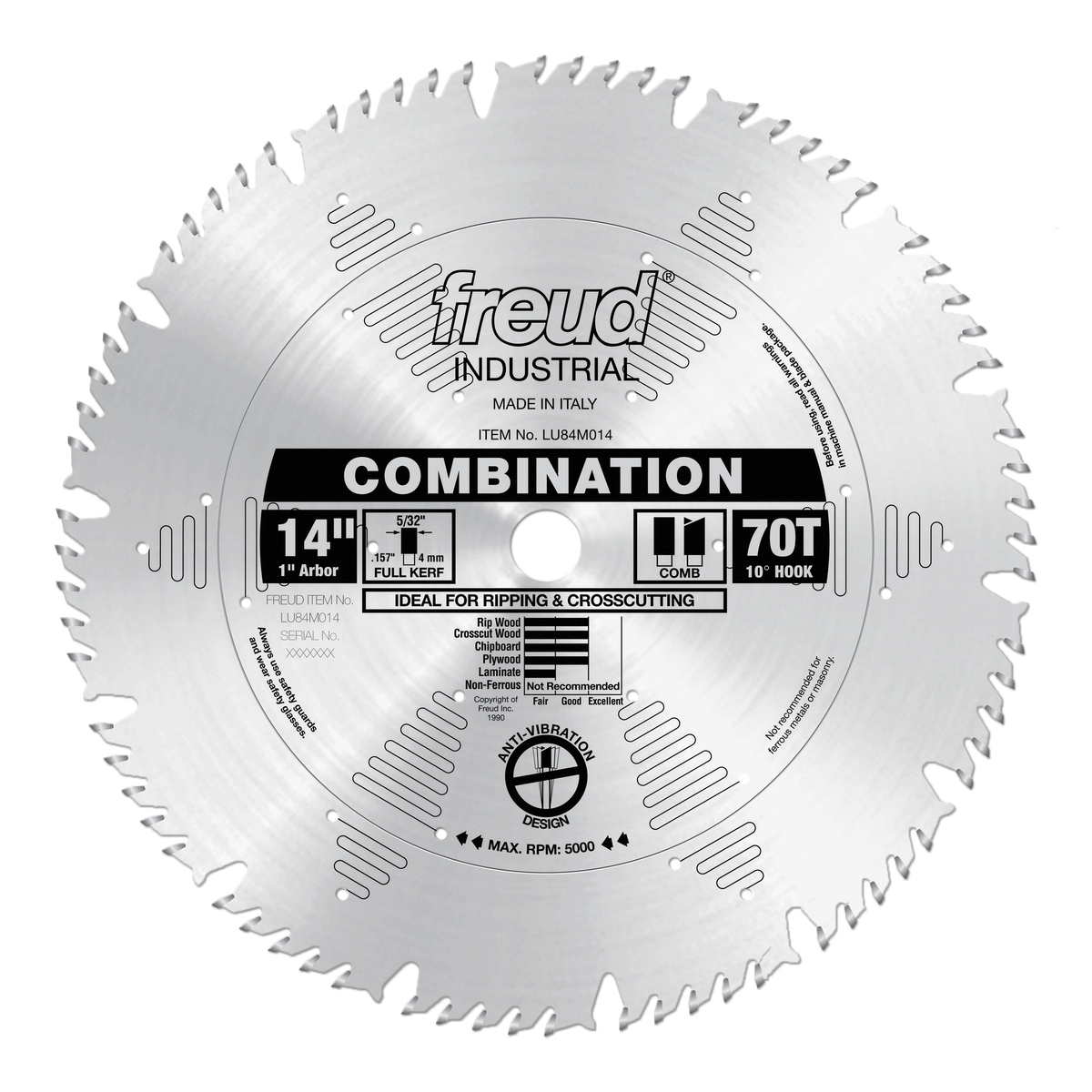 Freud Combination Blade 14 in. Diameter Silver