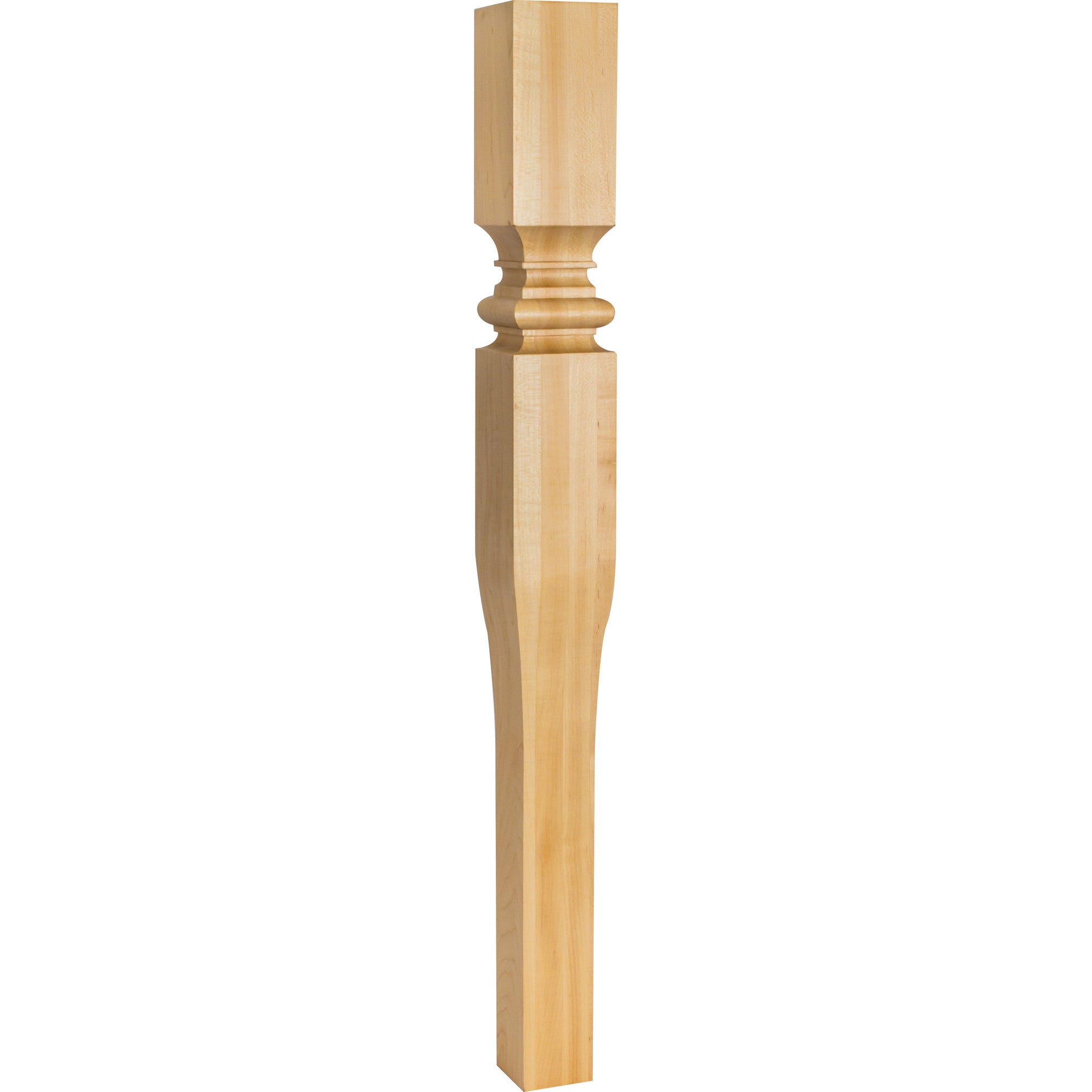 Hardware Resources Tapered Art Nouveau Post Rubberwood 35-1/2" Length 3-1/2" Width