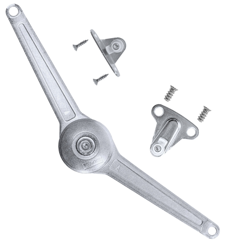 Hafele Lid Stay/Flap Stay, Duo Forte Set, Nickel