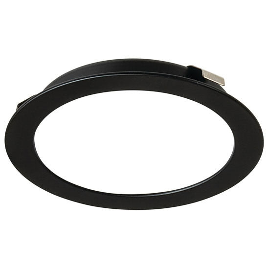 Recess/Surface Mounted Light, Loox LED 2047, 12 V, 55 mm Diameter, Warm White, Matt Black Finish