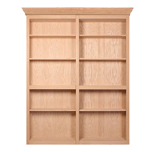 Invisidoor Bifold Bookcase With Valance Assembled Unfinished