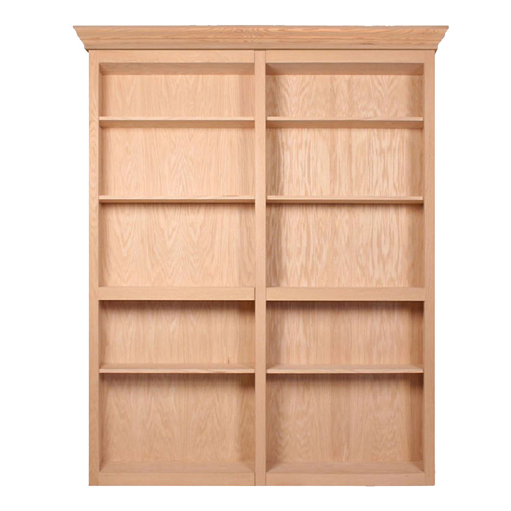 Invisidoor Bifold Bookcase With Valance Assembled Unfinished 61" Width Maple