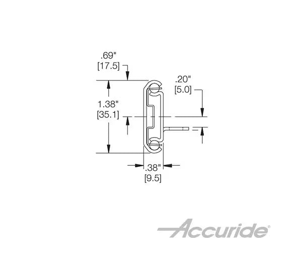 Hafele Accuride Two-Way Travel Light-Duty And Non-Disconnect Slide With 3/4-Extension 18" Length