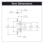 Hickory Hardware Self Mortise Free Swinging Hinge 3-1/8" x 1-7/16"