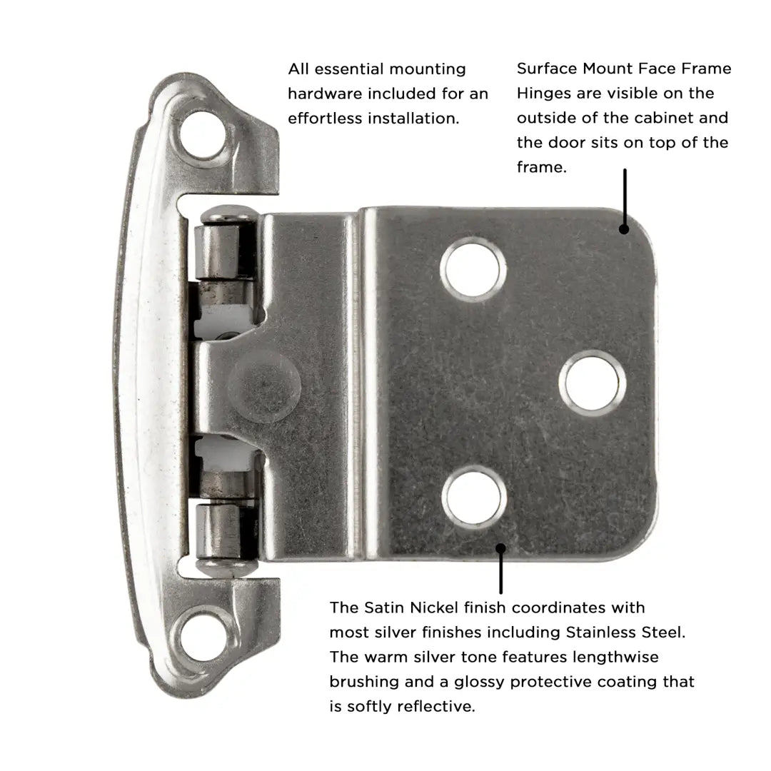 Hickory Hardware Surface Mount Self Closing Hinge 2-5/8" x 2-3/8"
