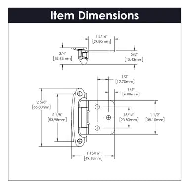 Hickory Hardware Surface Mount Self Closing Hinge 2-5/8" x 1-15/16"