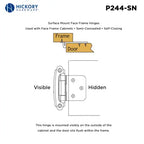 Hickory Hardware Surface Mount Self Closing Hinge 2-5/8" x 1-15/16"