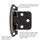 Hickory Hardware Surface Mount Self Closing Hinge 2-5/8 in. x 1-15/16 in., Black Iron, view 3