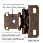 Hickory Hardware Semi-Concealed Hinge Self Close Hinge 2-1/4"x 2-1/2"
