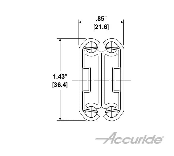 Hafele Accuride Two-Way Travel Light-Duty, Non-Disconnect Slide 16" Length