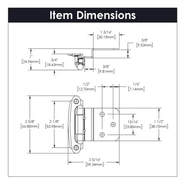 Hickory Hardware Surface Mount Self-Closing Hinge 2-3/4" x 2-5/16"