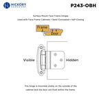 Hickory Hardware Surface Mount Self Closing Hinge 2-5/8" x 2-3/8"
