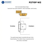 Hickory Hardware Semi-Concealed Hinge Self Closing Hinge 2-1/4 in. x 2-1/2 in., White, view 4