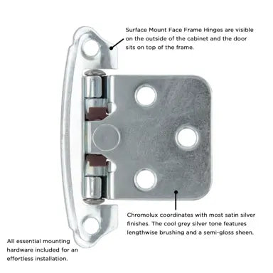 Hickory Hardware Surface Mount Self Closing Hinge 2-5/8" x 1-15/16"