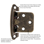 Hickory Hardware Surface Mount Self Close Hinge 2-5/8"x 1-15/16"
