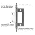 Hickory Hardware Self Mortise Free Swinging Hinge 3-1/8 in. x 1-7/16 in., Satin Nickel, view 4