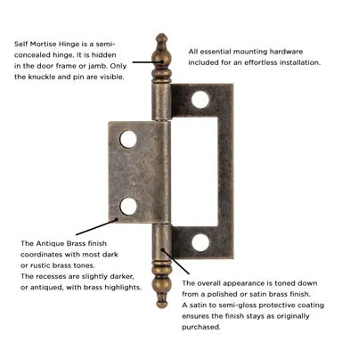 Hickory Hardware Self Mortise Free Swinging Hinge 3-1/8" x 1-7/16"