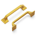 Hickery Hardware FORGE Pull Brushed Golden Brass 96 mm Center to Center