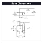 Hickory Hardware Semi-Concealed Hinge Self Close Hinge 2-1/4"x 2-1/2"