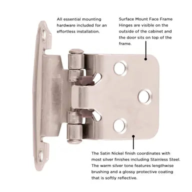 Hickory Hardware Surface Mount Self Closing Hinge 2-5/8" x 1-15/16"