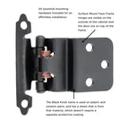 Hickory Hardware Surface Mount Self Closing Hinge 2-3/4 in. x 2-5/16 in., Black, view 3