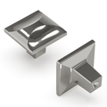 Hickery Hardware CREST Knob 1-1/4" Diameter Chrome Square