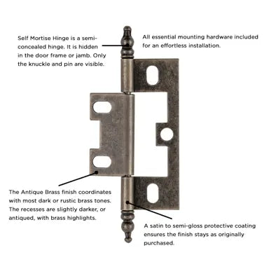Hickory Hardware Self Mortise Free Swinging Hinge 3-11/16" x 1-1/2"