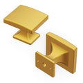 Hickery Hardware Forge Knob, Brushed Golden Brass, Rectangular