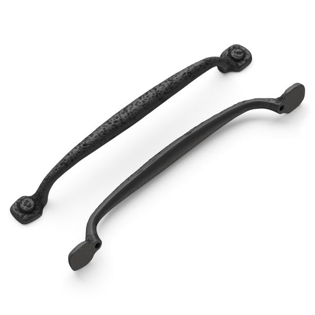 Hickory Hardware Refined Rustic Pull Black Iron 192 mm Center-to-Center