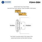 Hickory Hardware Surface Mount Self Close Hinge 2-5/8 in.x 1-15/16 in., Oil-Rubbed Bronze Highlighted, view 4