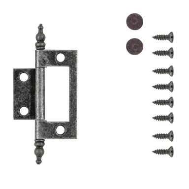 Hickory Hardware Self Mortise Free Swinging Hinge 3-1/8 in. x 1-7/16 in., Silver Medallion, view 5