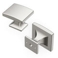 Hickery Hardware Forge Knob, Satin Nickel, Rectangular