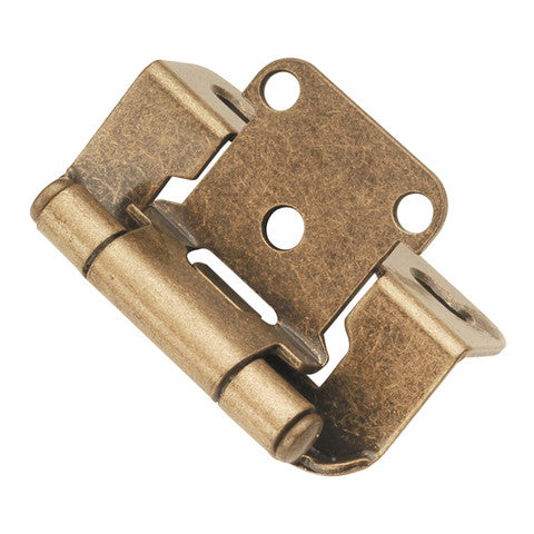 Hickory Hardware Semi-Concealed Hinge Self Close Hinge 2-1/4 in.x 2-1/2 in., Antique Brass
