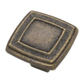Hickery Hardware Square Modus Knob, Windover Antique, 1-7/16"