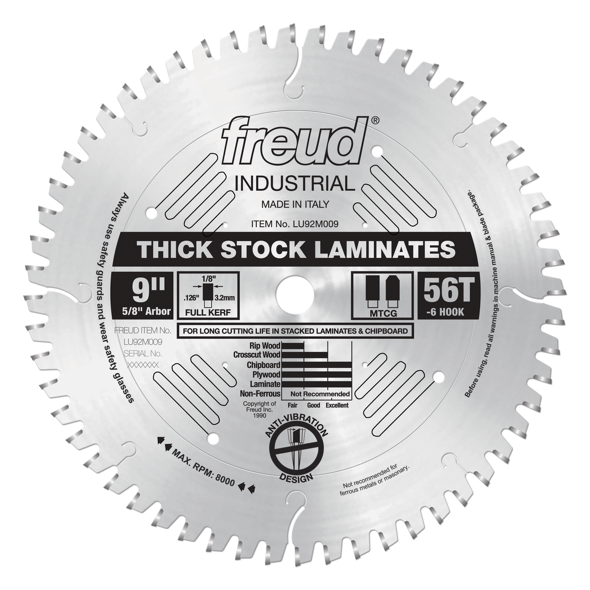 Freud Thick Stock Laminate Blade 9 in. Diameter