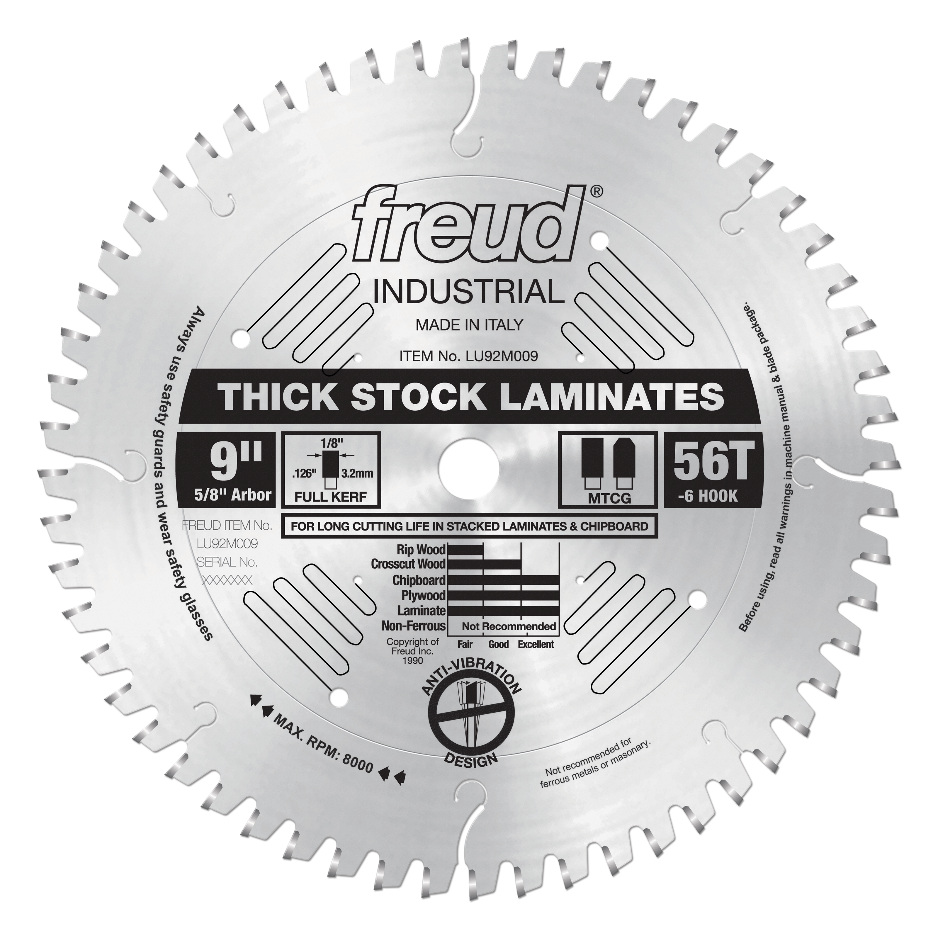 Freud Thick Stock Laminate Blade 9" Diameter