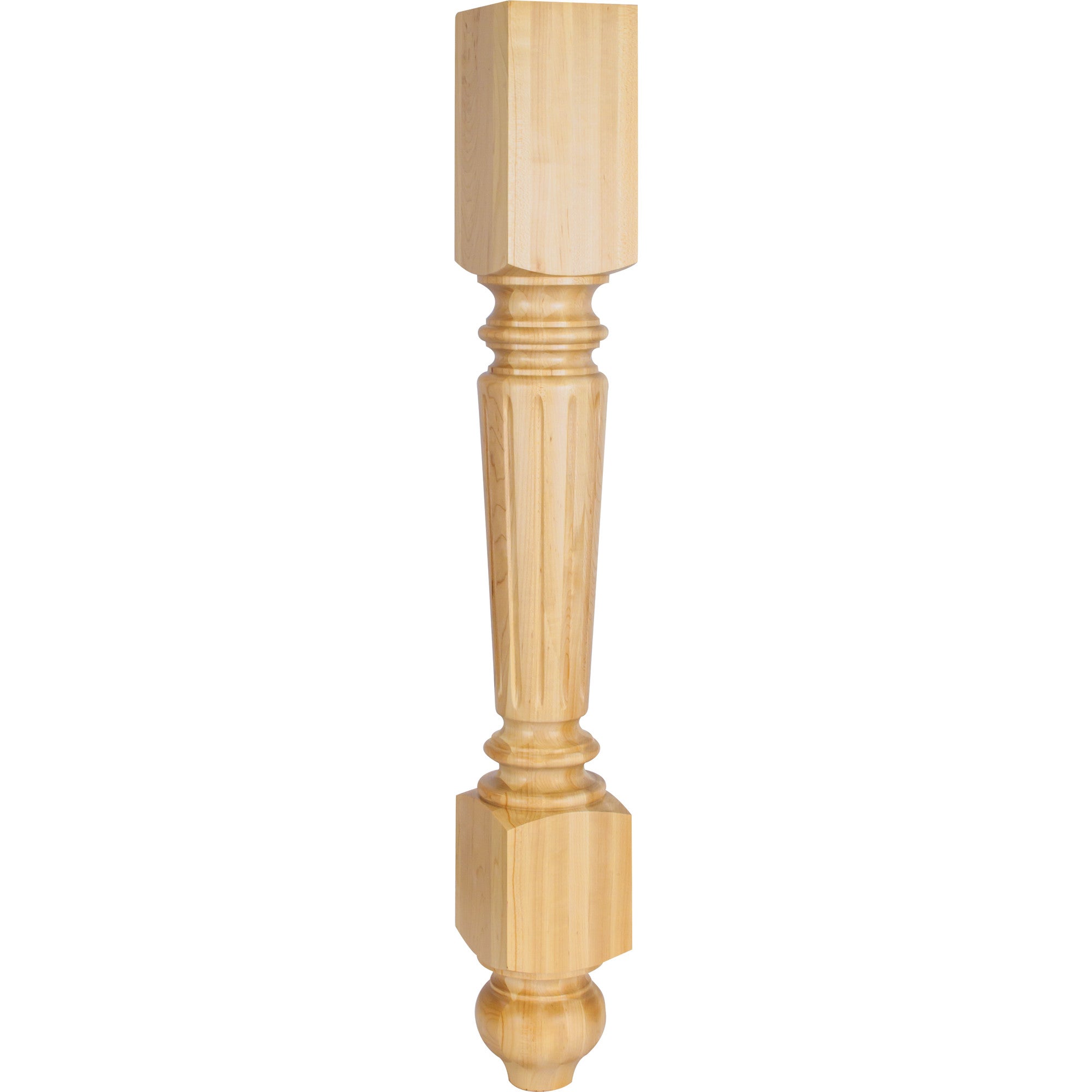 Hardware Resources Fluted Leg Rubberwood 35-1/2" Length