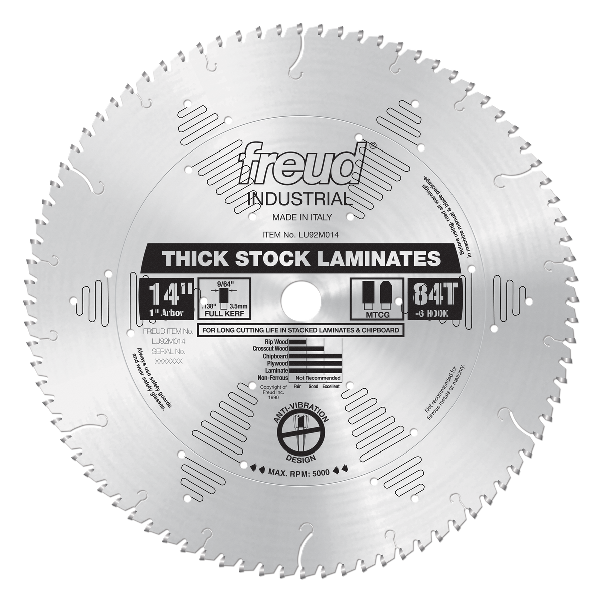 Freud Thick Stock Laminate Blade 14 in. Diameter