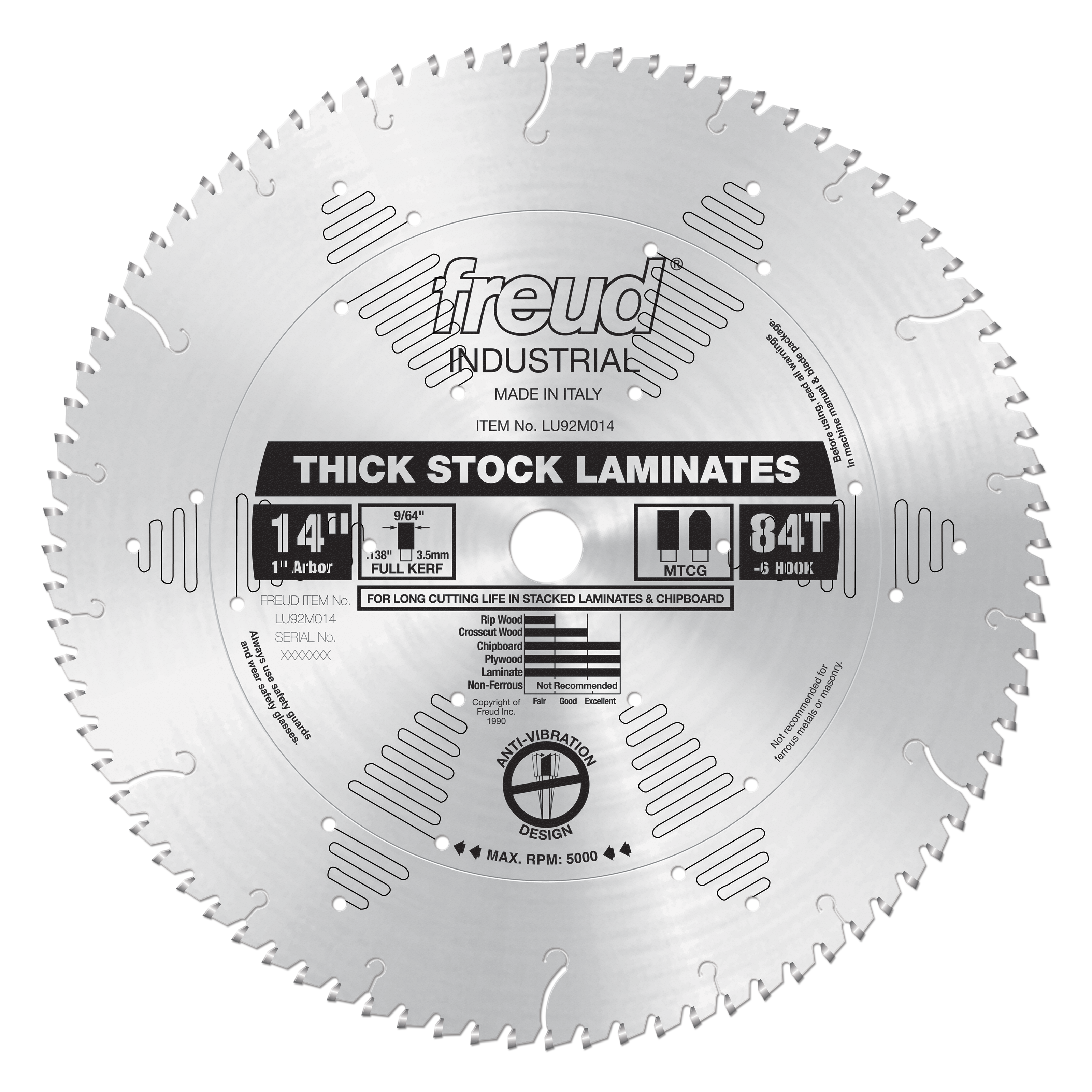 Freud Thick Stock Laminate Blade 14" Diameter