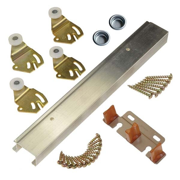 Johnson Hardware 2200 Series Bypass Door Hardware Set, 2-Door, With 59" Track
