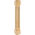 Hardware Resources Fluted Square Post White Birch 42" Length 6" Width